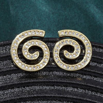 Серьги-гвоздики из циркония EJEW-H158-07A-G-1