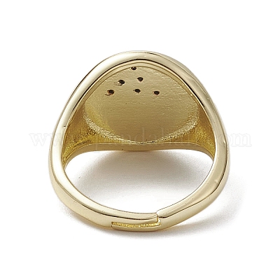 Латунь с регулируемыми кольцами из циркония RJEW-K257-57G-1