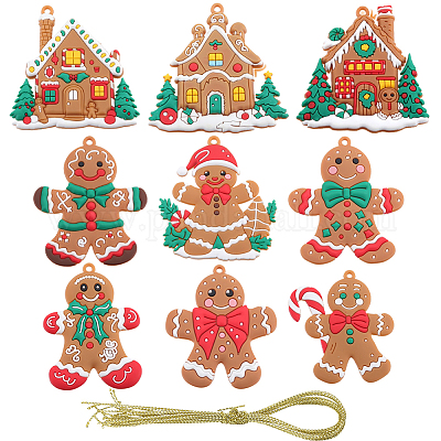 1 комплект рождественских пластиковых подвесок DIY-SC0026-46C-1