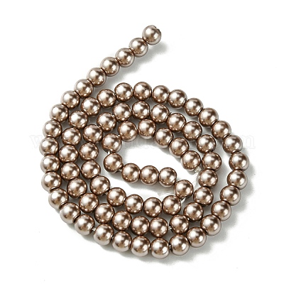 Бусы из экологически чистого окрашенного стекла с жемчугом HY-A008-6mm-RB111-1