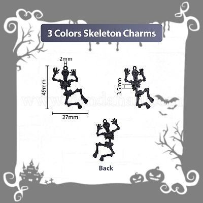 12 шт. 3-х цветные подвески из сплава на Хэллоуин FIND-DC0003-08-1