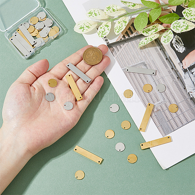 Наборы для самостоятельной штамповки плоских круглых и прямоугольных заготовок из нержавеющей стали с подвесками и звеньями STAS-DC0016-15-1