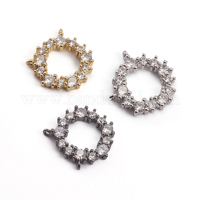 Латунные микропаве прозрачные подвески с фианитом ZIRC-L091-032-1