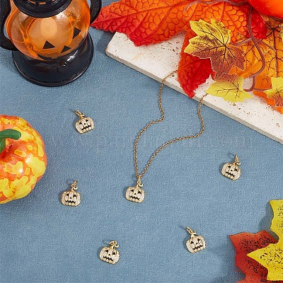 6 шт. подвески из латуни с кубическим цирконием на Хэллоуин ZIRC-BBC0003-41-1