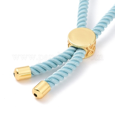 Наполовину готовые браслеты-слайдеры из скрученной миланской веревки FIND-G032-01G-04-1