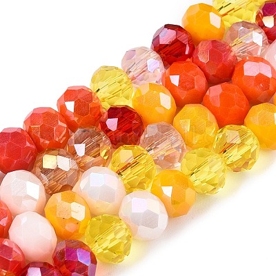 Стеклянные бусины с гальваническим покрытием  GLAA-T023-C16-01-1