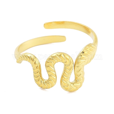 Настоящие открытые манжеты из нержавеющей стали 304 с покрытием из 18-каратного золота для женщин RJEW-B061-01G-07-1