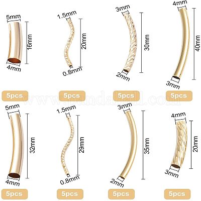 40 шт. 8 латунных трубчатых бусин KK-BC0002-69-1