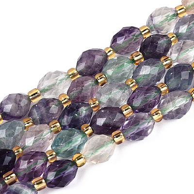 Природных красочные флюорита бисер нитей G-N342-35-8x6-11-1