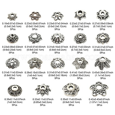 100шт 20 стиля колпачки из сплава в тибетском стиле FIND-YW0004-06-1