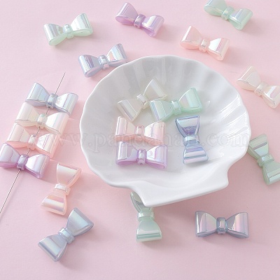 Светящиеся непрозрачные акриловые бусины OACR-F011-01-1