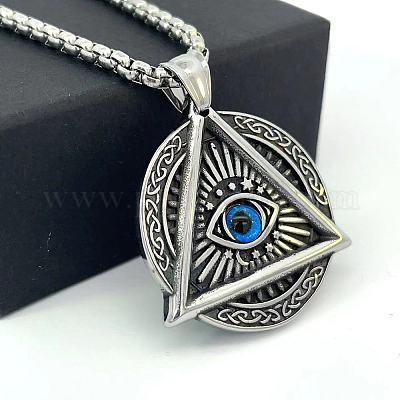 Ожерелья из нержавеющей стали в стиле панк с подвеской «Всевидящее око» для мужчин TX3263-1