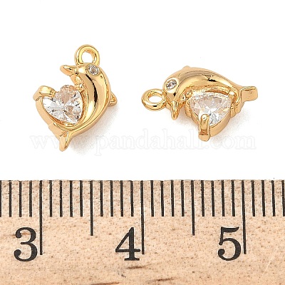 Подвески из прозрачных кубических цирконий с микропаве из океанической латуни KK-B160-42G-01-1