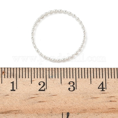 925 плоские серебряные кольца с бусинами для женщин RJEW-NH0002-01B-S-1