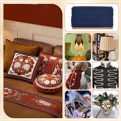 Плетеная кружевная отделка из полиэстера&nbsp;OCOR-WH0110-14B-1