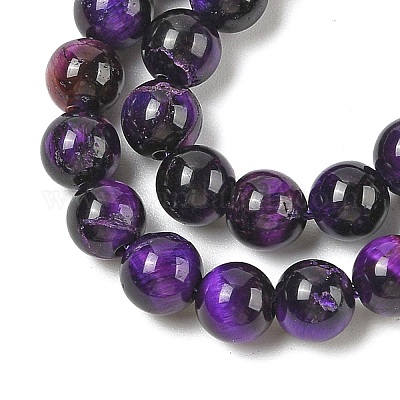 Нити из натуральных бусин тигрового глаза класса AB+ X-G-B133-A02-8MM-04-1