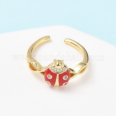 Латунные микро проложить манжеты кольца кубического циркония RJEW-A069-07G-1