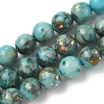 Нити из окрашенных натуральных доломитовых бусин G-D337-8mm-D01-1