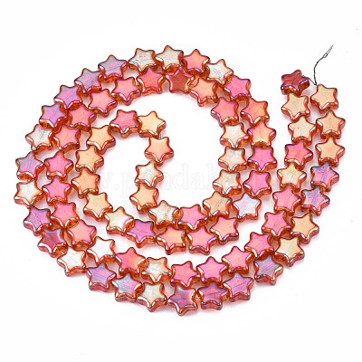 Стеклянные бусины с гальваническим покрытием &nbsp;EGLA-N008-008-1