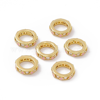Покрытие стойки латунь эмаль кубический цирконий соединительные кольца KK-M231-25G-B-1
