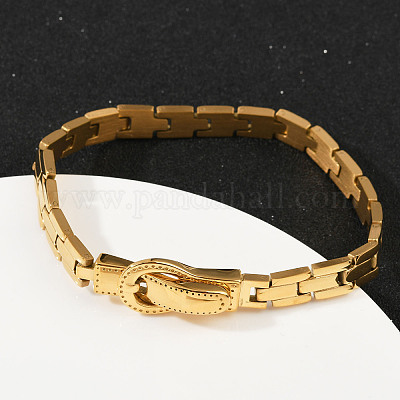 Браслеты-цепочки из нержавеющей стали 304 в виде пантеры для мужчин BJEW-V013-02G-1