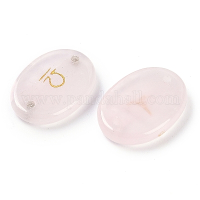 12 шт. 12 стиля двенадцать созвездий натуральный розовый кварц плоские овальные звенья соединительные подвески G-K359-05B-1