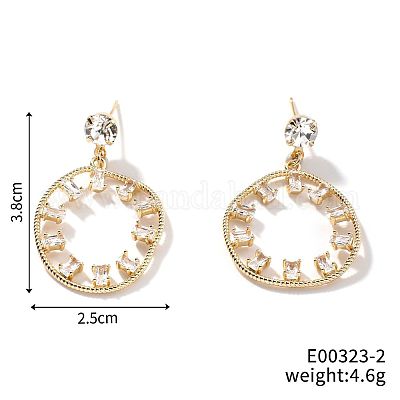 Плоские круглые серьги-гвоздики из нержавеющей стали ZY0681-2-1