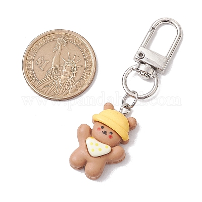 Подвеска в виде медведя из непрозрачной смолы HJEW-JM02664-02-1