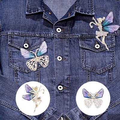 Брошь фея балерина со стразами и кристаллами JBR083A-1