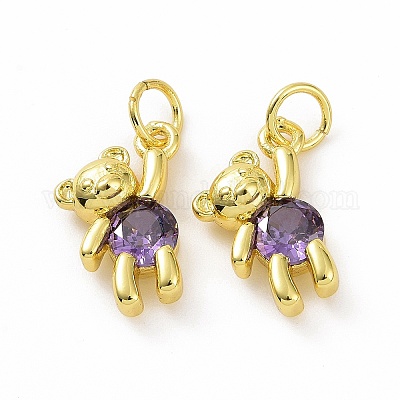 Латунные микропаве прозрачные кубические циркониевые подвески ZIRC-F135-25G-01-1