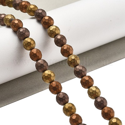 Нити немагнитных синтетических гематитовых бусин с вакуумным покрытием pvd G-F682-01A-1