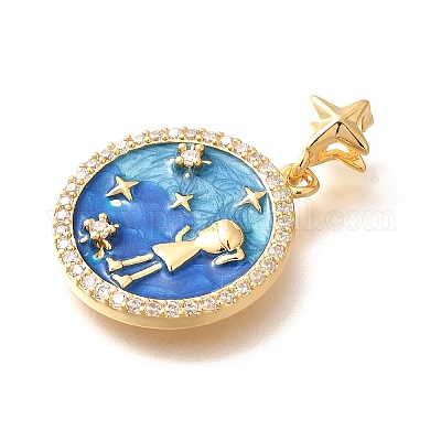 Латунные подвески с микропаве из прозрачного кубического циркония KK-R212-13G-05-1