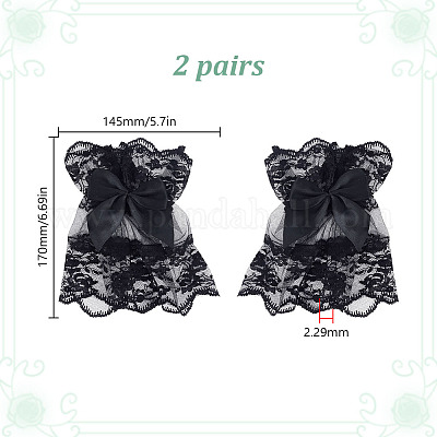 Кружевные рукава с бантом DIY-WH0888-537-1