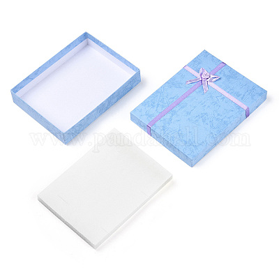 Картонные коробки для ювелирных изделий с цветком (цвет случайной доставки) и губкой внутри CBOX-R023-2-1