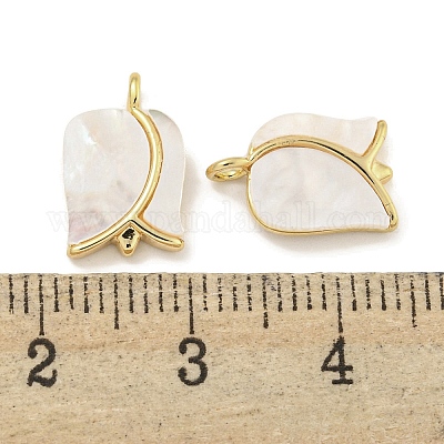 Подвески из латуни с морской ракушкой и цветком розы KK-Q820-17G-1