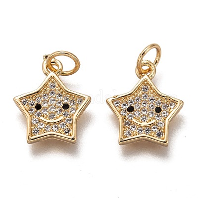 Латунные микропаве прозрачные кубические циркониевые подвески ZIRC-B002-52G-1