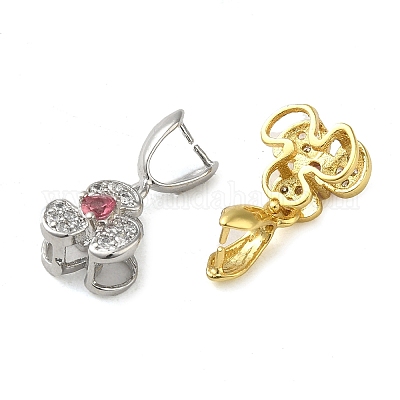 Покрытие стойки латунь микро паве прозрачный кубический цирконий ледоруб щепотка поручни KK-K340-25-1