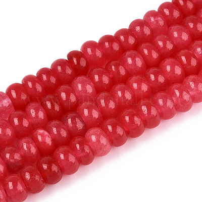 Окрашенные природные белый нефрит бисер пряди G-T139-59A-05-1