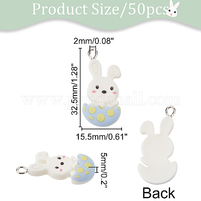 50 шт. подвески из непрозрачной смолы на пасхальную тематику RESI-DC0001-03-1
