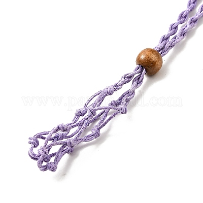 Плетеный шнур из восковой веревки макраме мешочек изготовление ожерелья NJEW-J007-04-1
