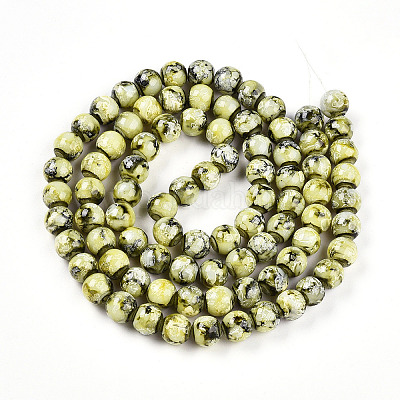 Выпечка окрашенные стеклянные бусины пряди DGLA-N003-10mm-A04-1