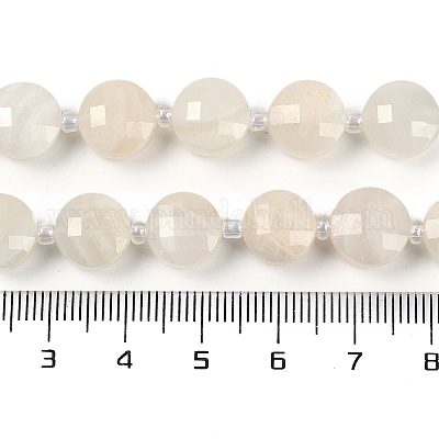 Натуральный белый лунный камень бисер пряди&nbsp;G-B094-A17-01-1