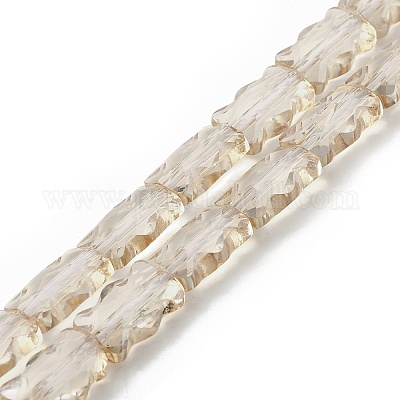 Стеклянные бусины с гальваническим покрытием  EGLA-L045-F-PL01-1