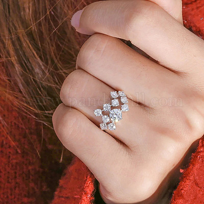 Латунные горный хрусталь палец кольца FS-WG6CCA3-02-1