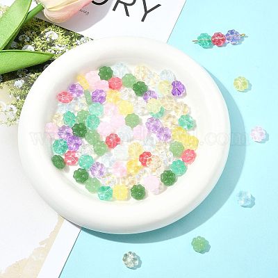 120шт 10 стиля прозрачные стеклянные бусины GLAA-FS0002-47-1