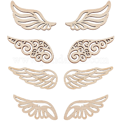 80 шт. 4 стиля необработанных деревянных филигранных соединительных звеньев WOOD-SC0001-67-1