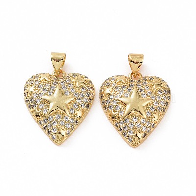 Латунные микропаве прозрачные подвески с фианитом ZIRC-F135-13G-1