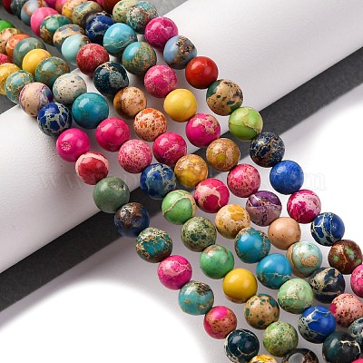 Нити бусин из окрашенного натурального регалита/императорской яшмы/морского осадка яшмы G-B124-C02-11-1