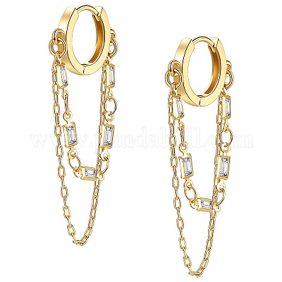 Круглые серьги-кольца из латуни с микропаве из прозрачных кубических цирконий FS-WG18906-01-1