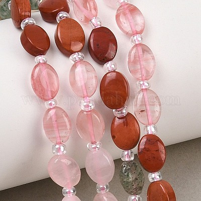 Нити из бусин: вишневый кварц&nbsp;G-Z135-A10-1